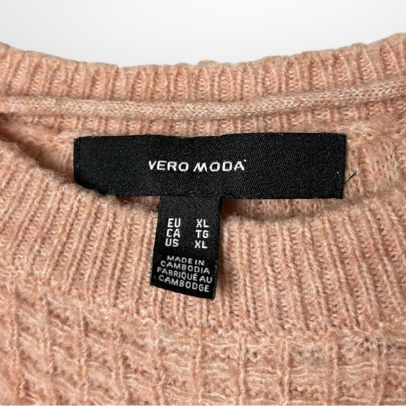 Vera Moda Baby Pink Cropped Knit Sweater XL - Picture 5 of 5